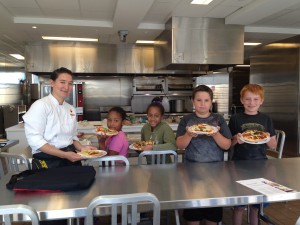 Cullen and the little chefs proudly show off their final creations.
